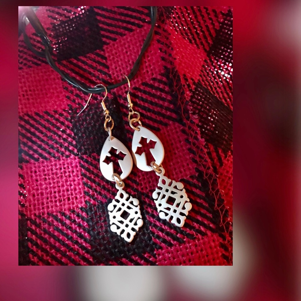 Silver Cross Celtic Earrings by Pieces of Me